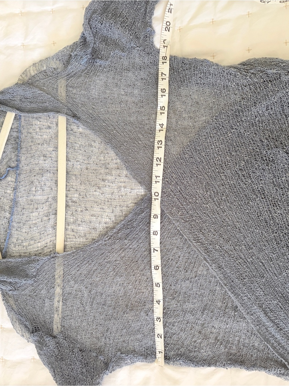Sheer Hooded Draped Shrug in Pale Blue - Picture 7 of 9